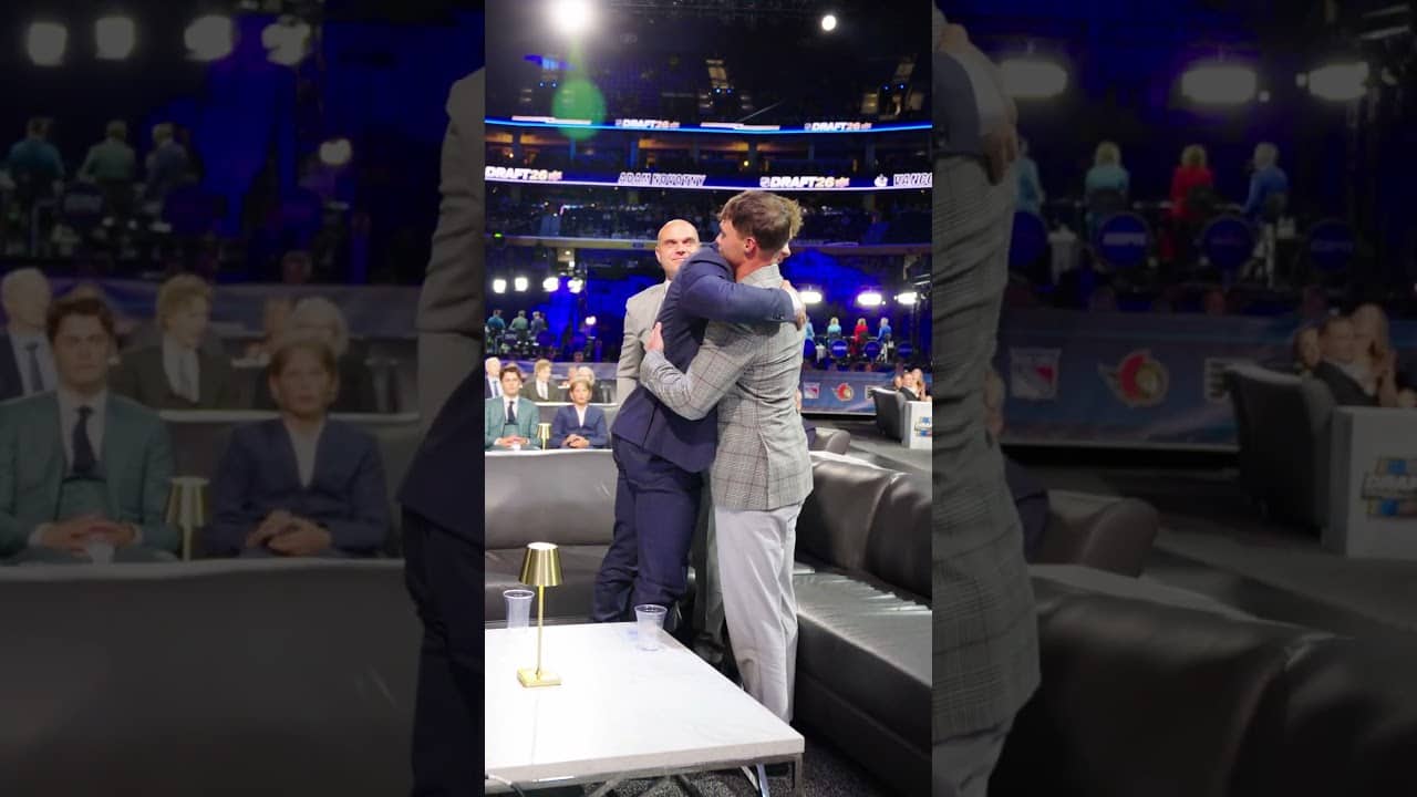 Adam Novotný takes the walk to the #NHLDraft stage!