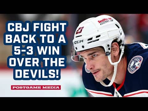 THE WINNER BY UNANIMOUS DECISION 🥊 Blue Jackets Fight Back to a 5-3 W in New Jersey | Postgame Media