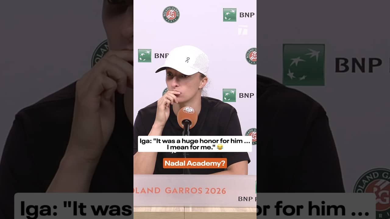 Iga on training with Rafa 💪 #swiatek #nadal #rolandgarros