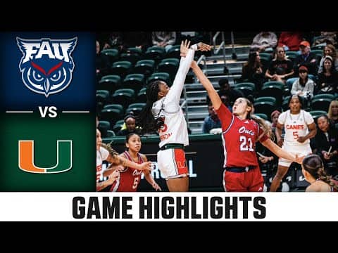 Florida Atlantic vs. Miami Game Highlights | 2025-26 ACC Women's Basketball