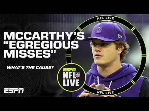 Identifying J.J. McCarthy's mechanical issues that might be causing 'EGREGIOUS MISSES' 🧐 | NFL Live