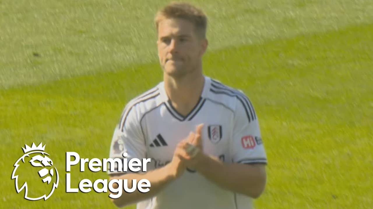Joachim Andersen sent off for lunging tackle on Adrien Truffert | Premier League | NBC Sports