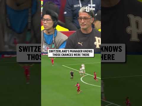 Switzerland manager Murat Yakin reacts to a pair of big chances from his team early