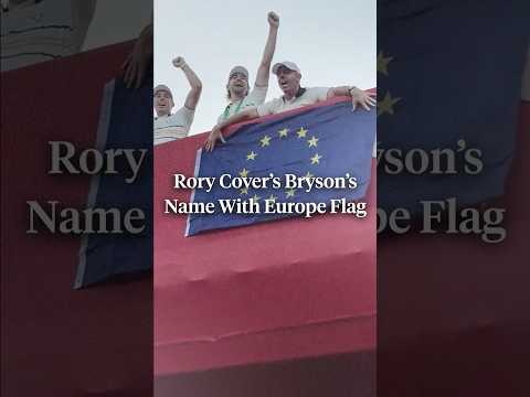 Rory covered Bryson's name with the European flag. 🥶