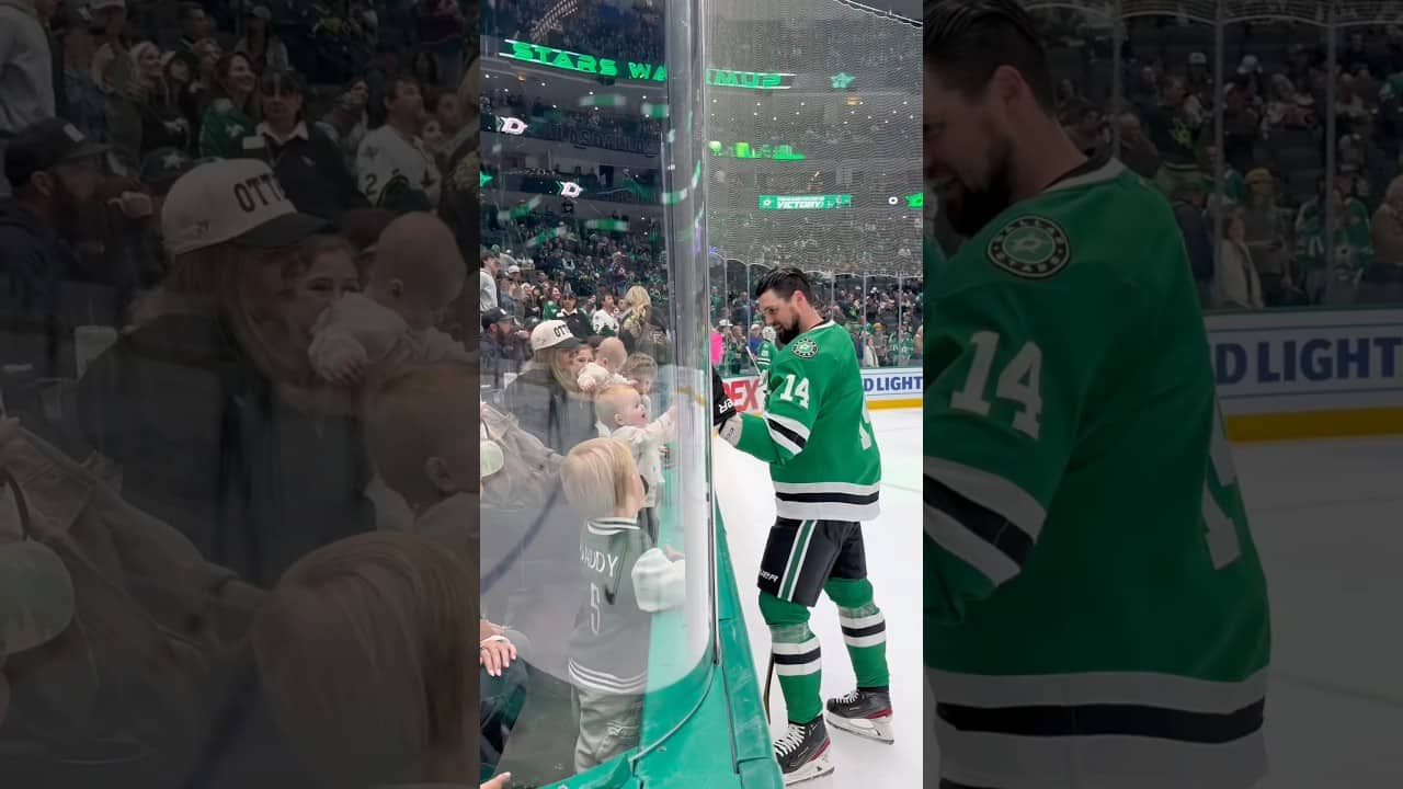 Dads share the sweetest moments with their kids during team warmups 🫶