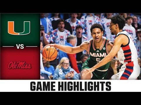 Miami vs. Ole Miss Game Highlights | 2025-26 ACC Men's Basketball
