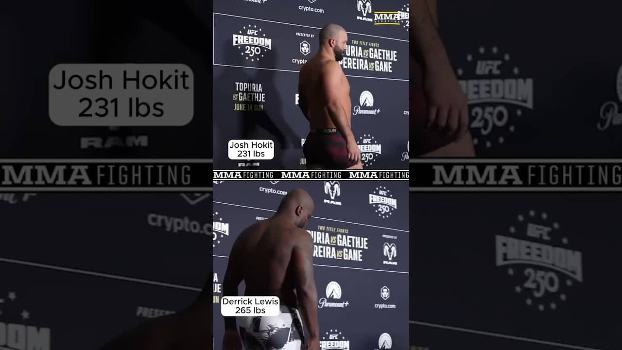 Derrick Lewis weighs in more than 30 pounds heavier than Josh Hokit before #UFCWhiteHouse