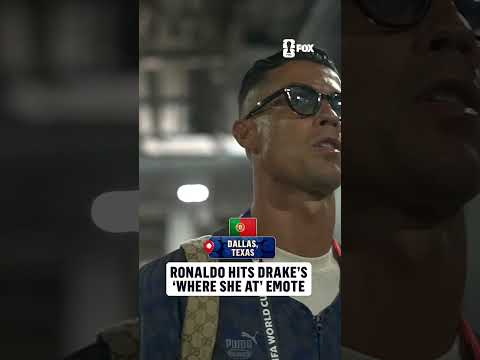 Ronaldo showing love to Drake before today's showdown against Spain