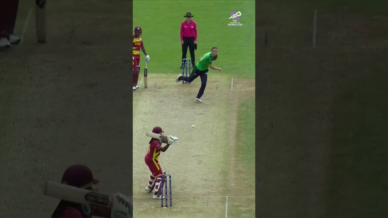 Feet off the ground, ball in the gap, innovation at its best from Aaliyah Alleyne 🙌 #T20WorldCup