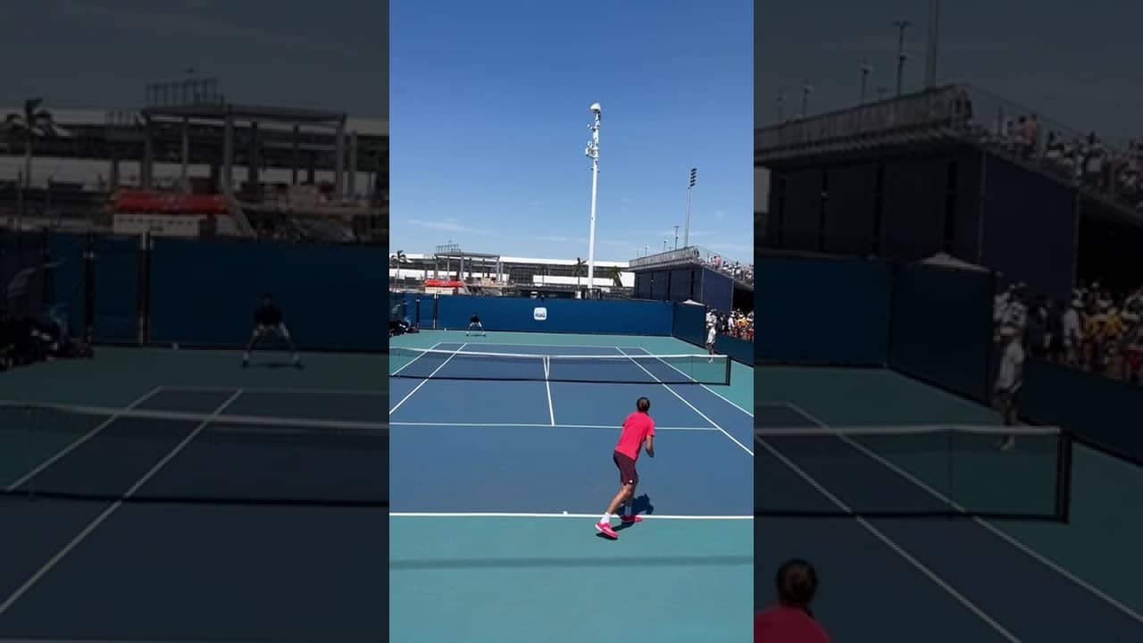 Was this forehand in from Alexander Zverev? Miami Open practice with Arthur Fils #atptour #tennis