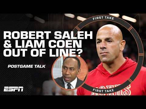 REACTING Robert Saleh & Liam Coen's postgame interaction 👀 Stephen A. says COOL IT | First Take