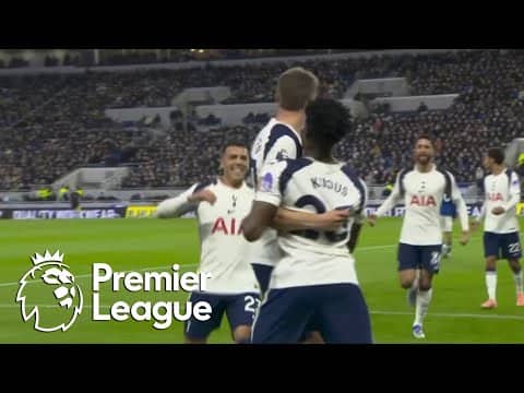 Micky van de Ven's header puts Spurs 1-0 in front of Everton | Premier League | NBC Sports
