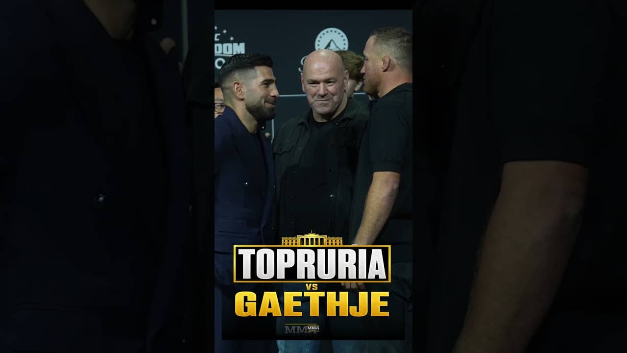 Dana White faces off Ilia Topuria, Justin Gaethje ahead of UFC White House - MMA Fighting