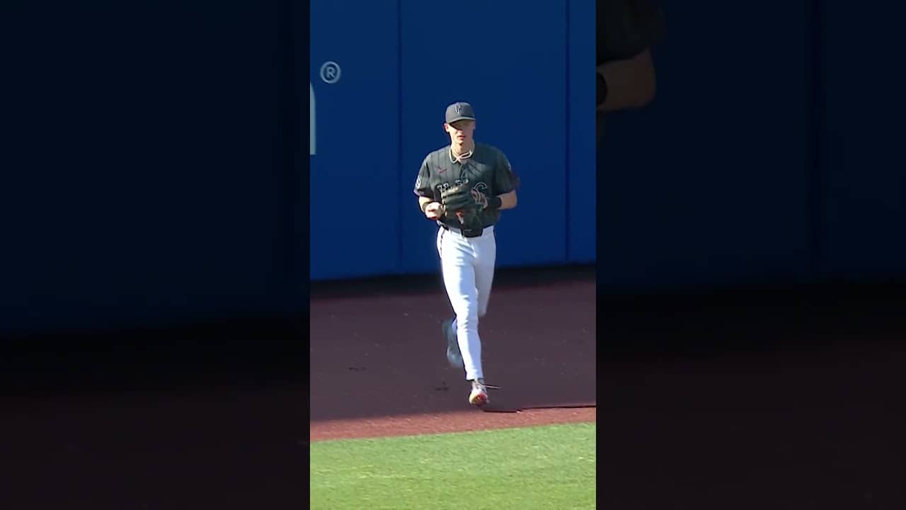 Carson Benge makes the leaping catch 🙌 #mlb #mets #baseball #sports #highlights #catch