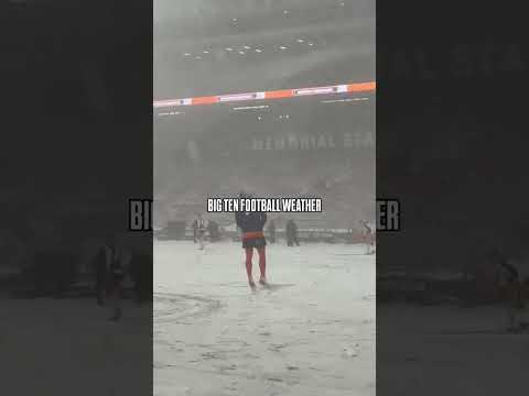 A snow globe game is stirring for Northwestern vs. Illinois 👀 (via @illinifootball/IG)