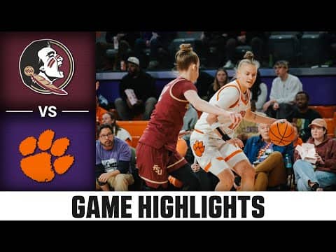 Florida State vs. Clemson Highlights | 2025-26 ACC Women's Basketball