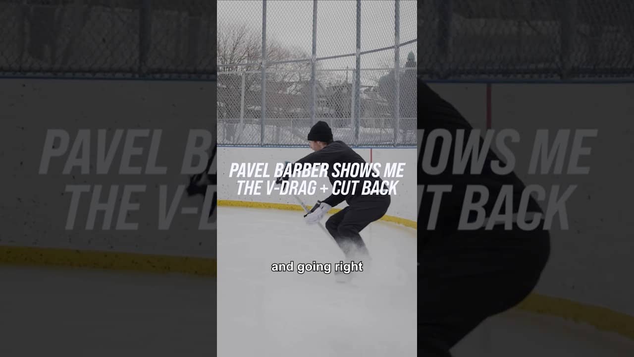 PAVEL BABER SHOWS ME THE V-DRAG + CUT BACK #hockeycoaching #hockeytraining