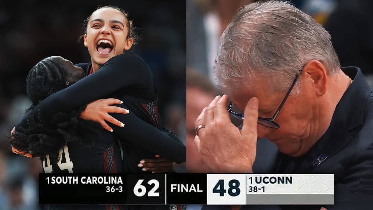 Final moments: South Carolina ends UConn's 54-game win streak in Final Four
