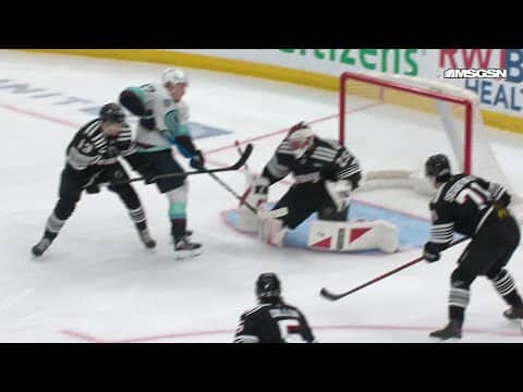 Adam Larsson scores a goal against the New Jersey Devils