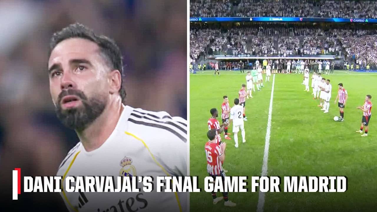 Dani Carvajal leaves the field for the final time as a Real Madrid player 🙌 | ESPN FC