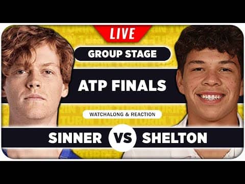 SINNER vs SHELTON • ATP Finals 2025 • LIVE Tennis Watchalong