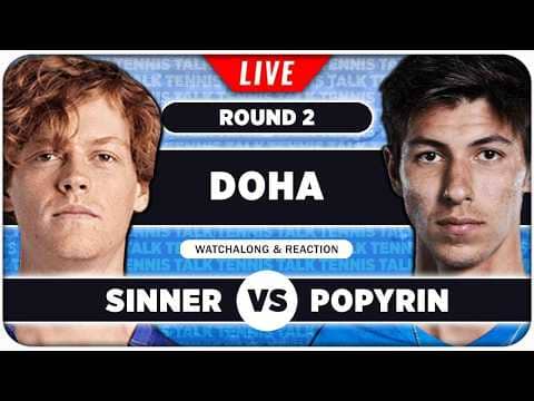SINNER vs POPYRIN • ATP Doha 2026 • LIVE Tennis Watchalong