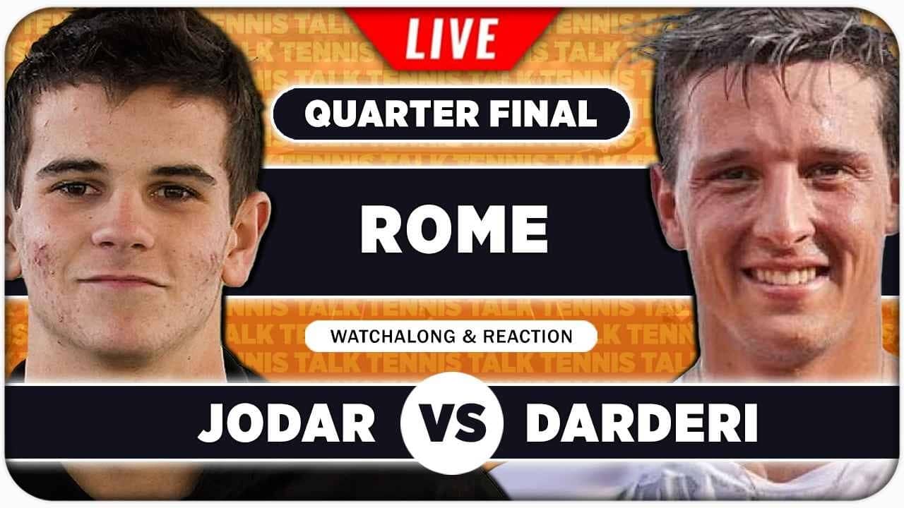 JODAR vs DARDERI • ATP Rome 2026 QF • LIVE Tennis Watchalong