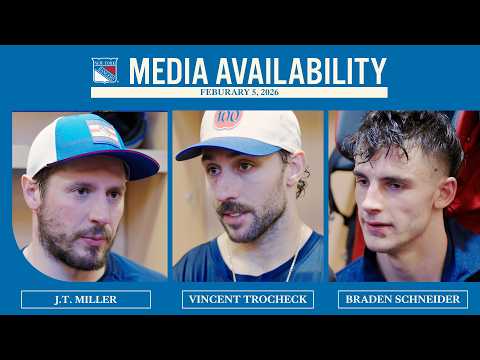 NYR vs CAR: J.T. Miller, Vincent Trocheck & Braden Schneider Postgame Media Avail. | Feb. 5, 2026
