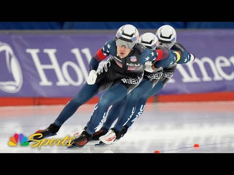 Team USA glides to second men's team pursuit gold of the season at Calgary World Cup | NBC Sports