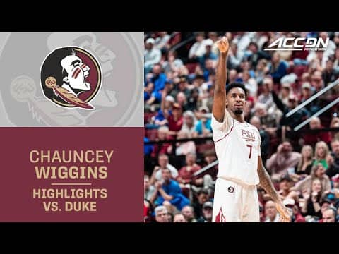 Florida State's Chauncey Wiggins Highlights vs. Duke