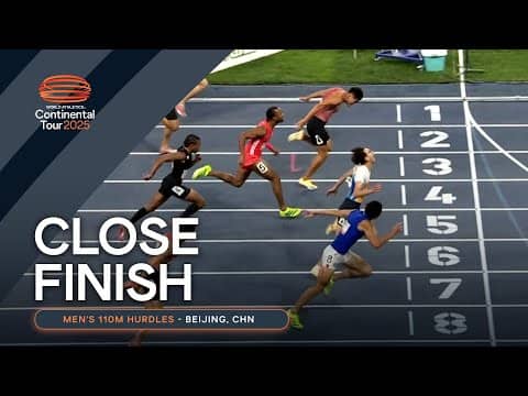 Extremely close finish in the men's 110m hurdles 👀 | Continental Tour Gold 2025
