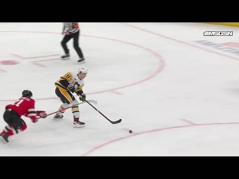 Yegor Chinakhov scores a goal against the New Jersey Devils