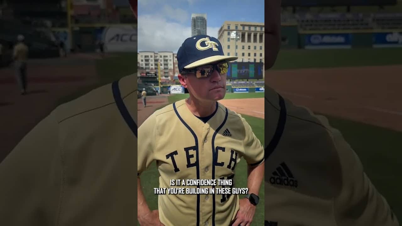 Georgia Tech skipper James Ramsey after the Yellow Jackets win the ACC title #georgiatech #baseball