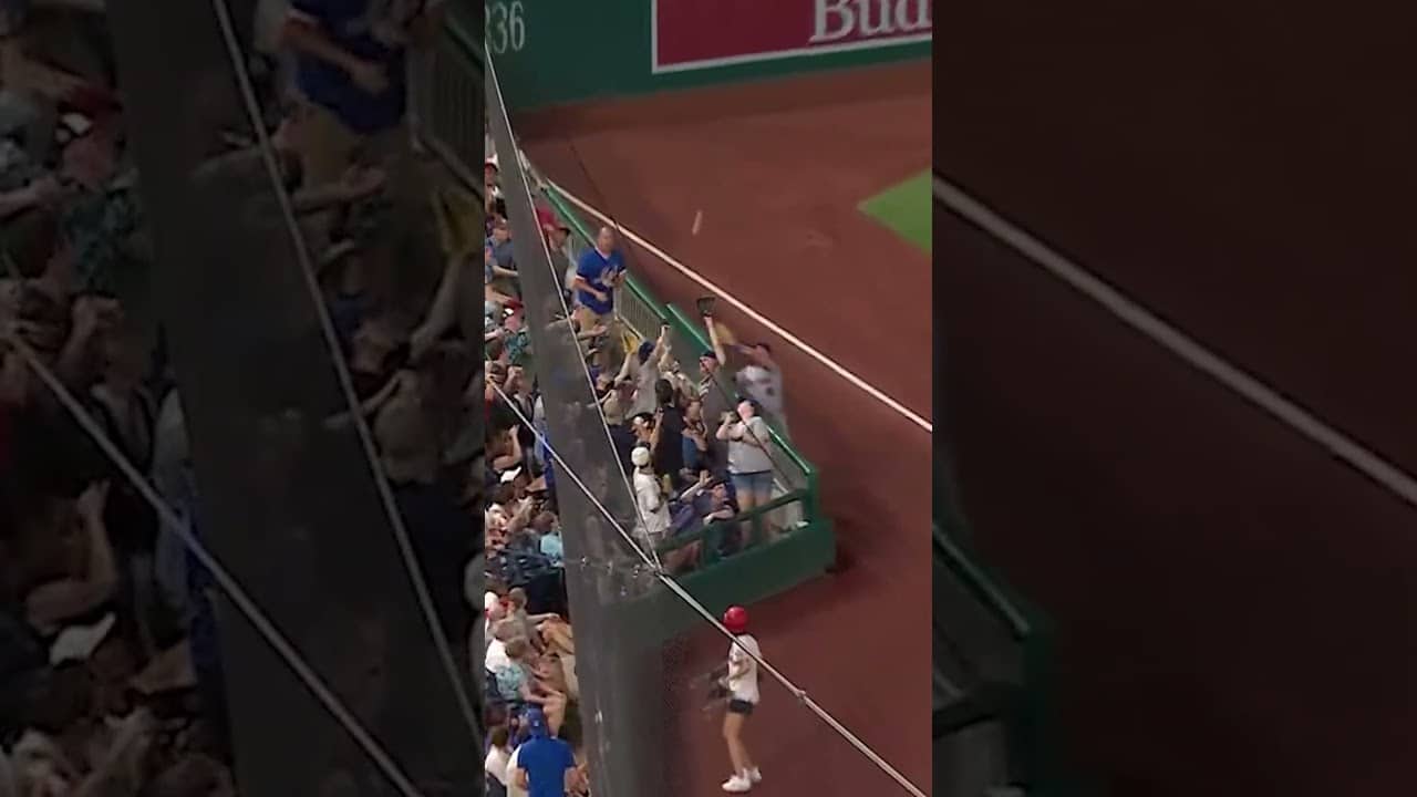 Nick Morabito goes into the stands to make the play 👊 #mlb #nymets #baseball