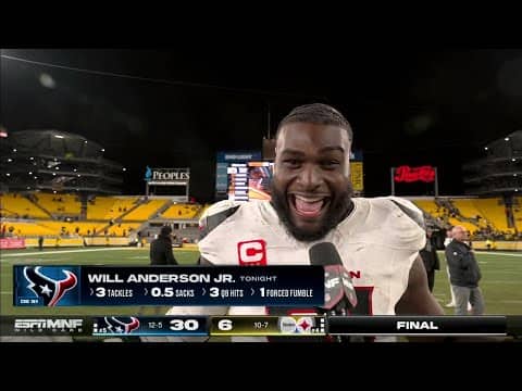 Will Anderson Jr. reacts to Texans' win vs. Steelers & Rankins' scoop-and-score | NFL on ESPN