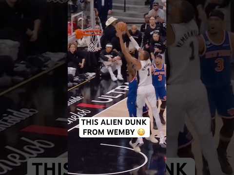 Wemby looking like Mr. Fantastic with this dunk