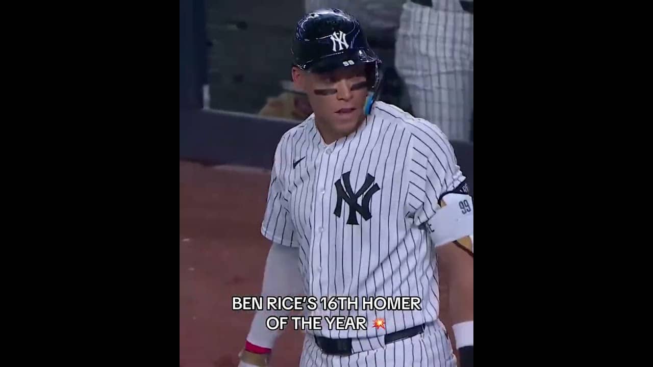 Ben Rice ties Aaron Judge for the Yankees HR lead with No. 16! 😮‍💨
