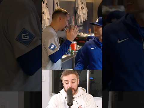 Yoshinobu Yamamoto and Blake Snell interacting through language barrier