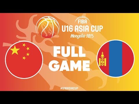 LIVE - China v Mongolia | FIBA U16 Asia Cup 2025 | Group Phase