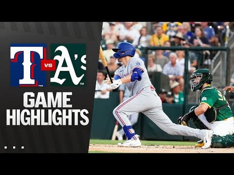 Rangers vs. A's Game Highlights (8/30/25) | MLB Highlights