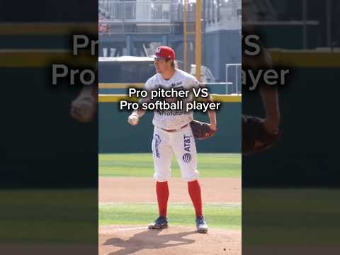 Pro Baseball Pitcher vs Pro Softball Player #baseball #softball