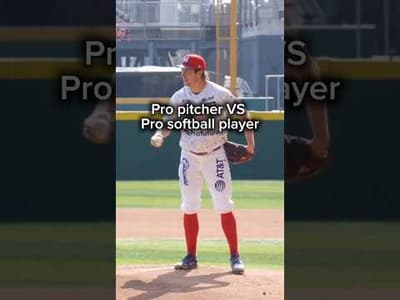 Pro Baseball Pitcher vs Pro Softball Player #baseball #softball