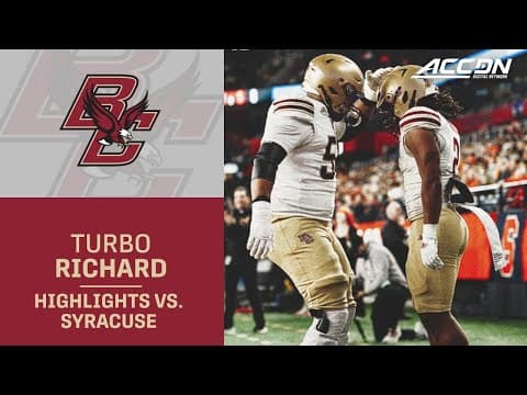 Boston College RB Turbo Richard Highlights vs. Syracuse
