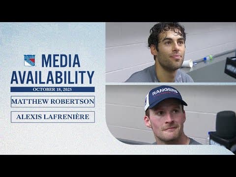 NYR at MTL: Matthew Robertson & Alexis Lafrenière Postgame Media Availability | Oct. 18, 2025