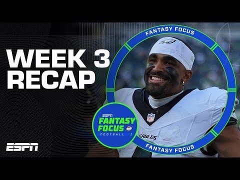 Week 3 Recap + Studs and Duds | Fantasy Focus 🏈