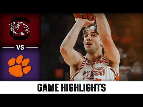South Carolina vs. Clemson Game Highlights | 2025-26 ACC Men's Basketball