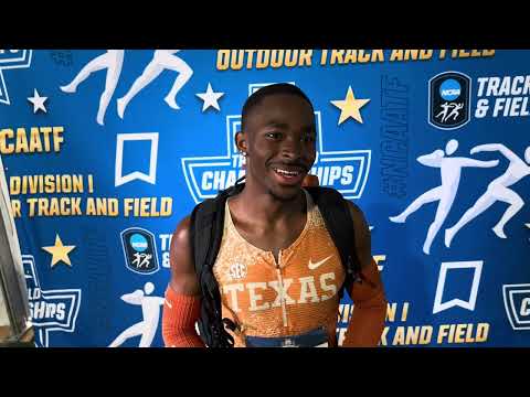 Kendrick Smallwood after running 12.95 in 2026 NCAA 110m hurdles final