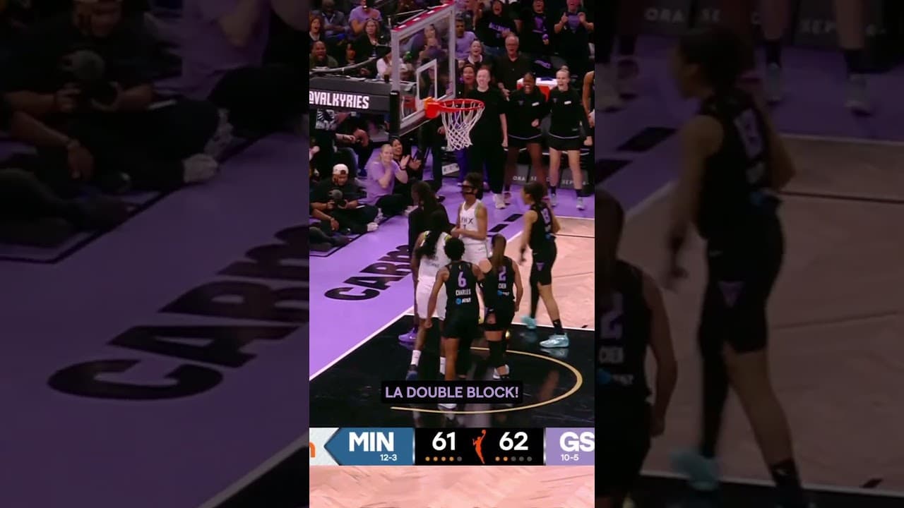 Laeticia With The Double Block! 🛡️💪 #wnba #goldenstatevalkyries #shorts