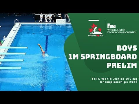 LIVE: Boys 16-18 | 1m Springboard Diving Prelims | World Juniors 2022