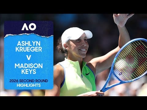 Ashlyn Krueger v Madison Keys Highlights | Australian Open 2026 Second Round